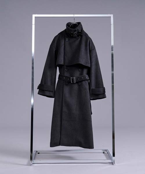 Ellno Loset(エルノロゼット)の「2wayスタンドネックヨークコート(トレンチコート・メンズ・グレー/ブラック/ブラック系その他・SMALL/MEDIUM/LARGE)」の15枚目の写真
