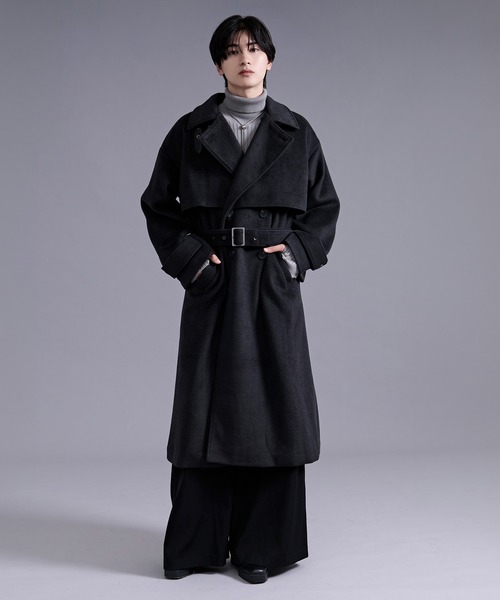 Ellno Loset(エルノロゼット)の「2wayスタンドネックヨークコート(トレンチコート・メンズ・グレー/ブラック/ブラック系その他・SMALL/MEDIUM/LARGE)」の16枚目の写真