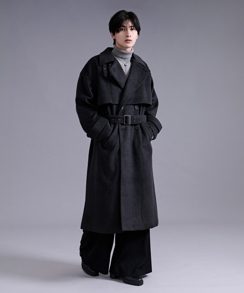 Ellno Loset(エルノロゼット)の「2wayスタンドネックヨークコート(トレンチコート・メンズ・グレー/ブラック/ブラック系その他・SMALL/MEDIUM/LARGE)」の20枚目の写真