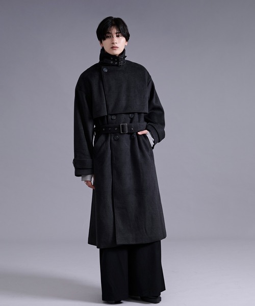 Ellno Loset(エルノロゼット)の「2wayスタンドネックヨークコート(トレンチコート・メンズ・グレー/ブラック/ブラック系その他・SMALL/MEDIUM/LARGE)」の22枚目の写真