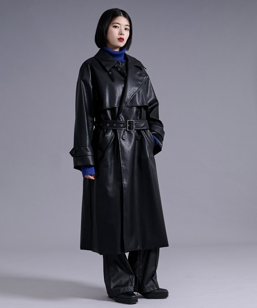 Ellno Loset(エルノロゼット)の「2wayスタンドネックヨークコート(トレンチコート・メンズ・グレー/ブラック/ブラック系その他・SMALL/MEDIUM/LARGE)」の8枚目の写真