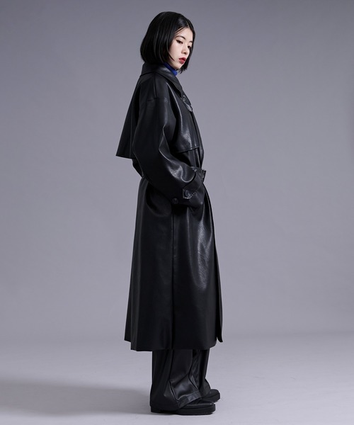 Ellno Loset(エルノロゼット)の「2wayスタンドネックヨークコート(トレンチコート・メンズ・グレー/ブラック/ブラック系その他・SMALL/MEDIUM/LARGE)」の9枚目の写真