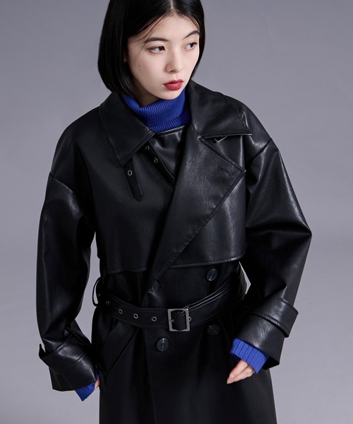 Ellno Loset(エルノロゼット)の「2wayスタンドネックヨークコート(トレンチコート・メンズ・グレー/ブラック/ブラック系その他・SMALL/MEDIUM/LARGE)」の7枚目の写真