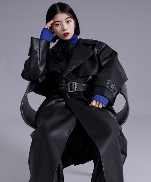 Ellno Loset(エルノロゼット)の「2wayスタンドネックヨークコート(トレンチコート・メンズ・グレー/ブラック/ブラック系その他・SMALL/MEDIUM/LARGE)」の13枚目の写真