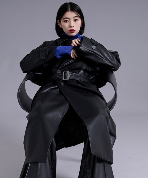 Ellno Loset(エルノロゼット)の「2wayスタンドネックヨークコート(トレンチコート・メンズ・グレー/ブラック/ブラック系その他・SMALL/MEDIUM/LARGE)」の14枚目の写真