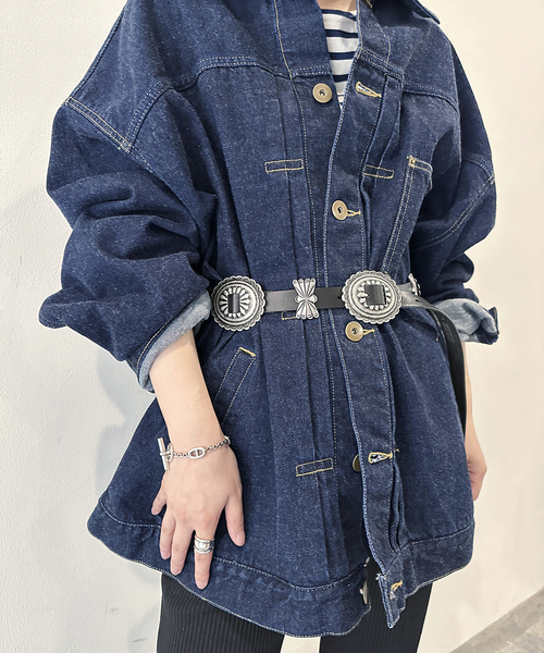 FRAMeWORK(フレームワーク)の「PUNTOVITA / プントヴィータ 別注CONCHO BELT LARGE(ベルト・レディース・ブラック/キャメル・FREE)」の3枚目の写真