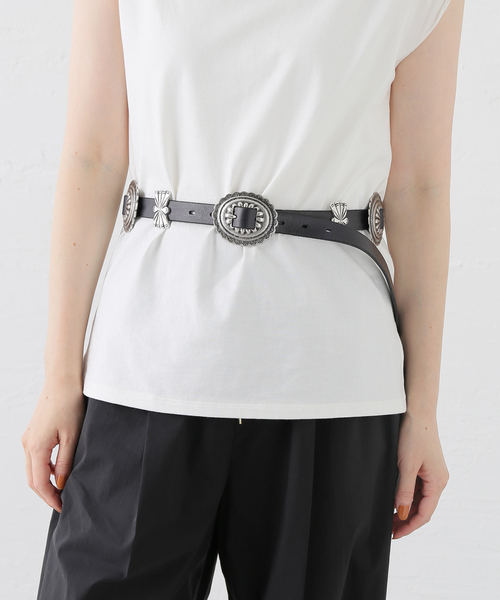 FRAMeWORK(フレームワーク)の「PUNTOVITA / プントヴィータ 別注CONCHO BELT LARGE(ベルト・レディース・ブラック/キャメル・FREE)」の12枚目の写真