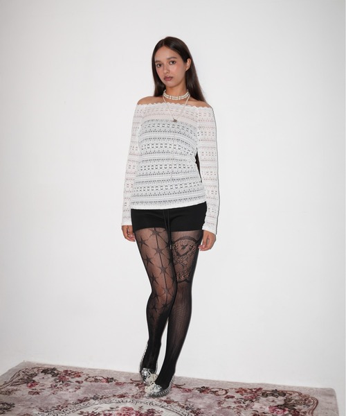 IMARI(イマリ)の「【 IMARI / イマリ 】 レース オフショルダー トップス(Tシャツ/カットソー・レディース・ブラック/ホワイト・FREE)」の10枚目の写真