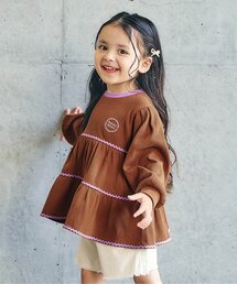 apres les cours（アプレレクール）の「【WEB限定】ワッフルティアードなみなみライン長袖トップス（Tシャツ/カットソー）」