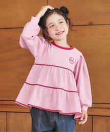 apres les cours（アプレレクール）の「【WEB限定】ワッフルティアードなみなみライン長袖トップス（Tシャツ/カットソー）」