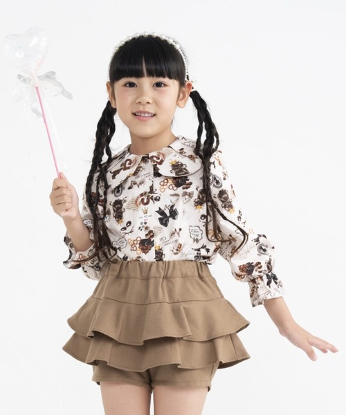 nino（ニノ）の「オリジナルねこプリント　ブラウス☆（シャツ/ブラウス・キッズ・パープル/ブラウン・120cm）」の2枚目の写真