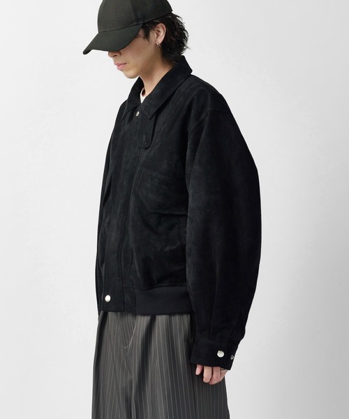 Lui's(ルイス)の「【Neucon】VINTAGE SUEDE A-2 ZIP BLOUSON / ヴィンテージスエードA2ジップブルゾン / ジャケット(ブルゾン・メンズ・ブラック/キャメル・1/2)」の7枚目の写真