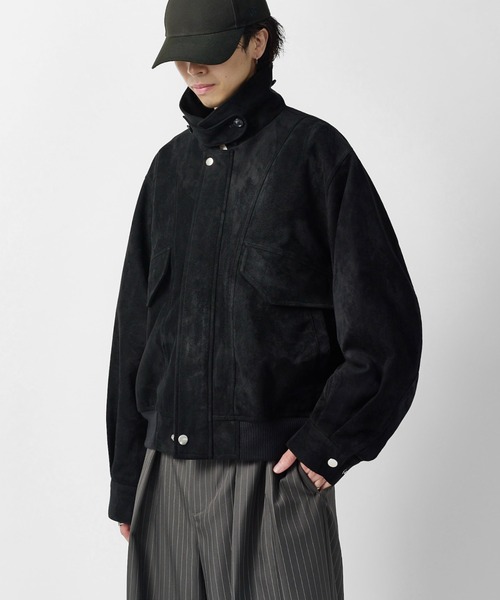 Lui's(ルイス)の「【Neucon】VINTAGE SUEDE A-2 ZIP BLOUSON / ヴィンテージスエードA2ジップブルゾン / ジャケット(ブルゾン・メンズ・ブラック/キャメル・1/2)」の10枚目の写真