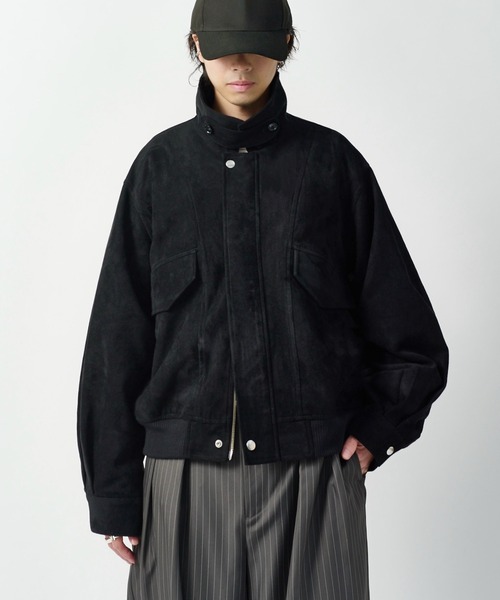 Lui's(ルイス)の「【Neucon】VINTAGE SUEDE A-2 ZIP BLOUSON / ヴィンテージスエードA2ジップブルゾン / ジャケット(ブルゾン・メンズ・ブラック/キャメル・1/2)」の9枚目の写真