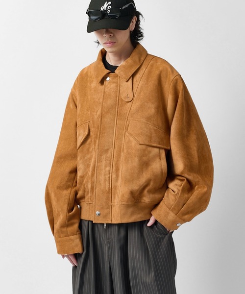Lui's(ルイス)の「【Neucon】VINTAGE SUEDE A-2 ZIP BLOUSON / ヴィンテージスエードA2ジップブルゾン / ジャケット(ブルゾン・メンズ・ブラック/キャメル・1/2)」の20枚目の写真