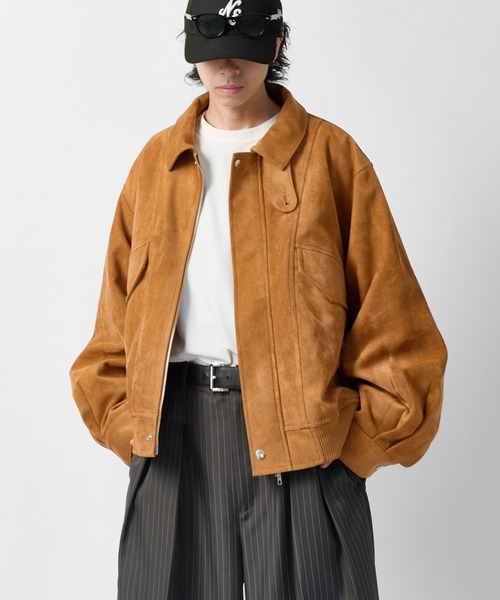 Lui's(ルイス)の「【Neucon】VINTAGE SUEDE A-2 ZIP BLOUSON / ヴィンテージスエードA2ジップブルゾン / ジャケット(ブルゾン・メンズ・ブラック/キャメル・1/2)」の17枚目の写真