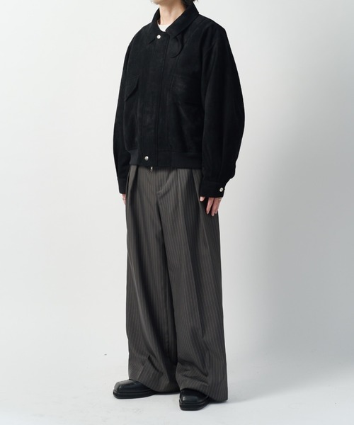 Lui's(ルイス)の「【Neucon】VINTAGE SUEDE A-2 ZIP BLOUSON / ヴィンテージスエードA2ジップブルゾン / ジャケット(ブルゾン・メンズ・ブラック/キャメル・1/2)」の12枚目の写真