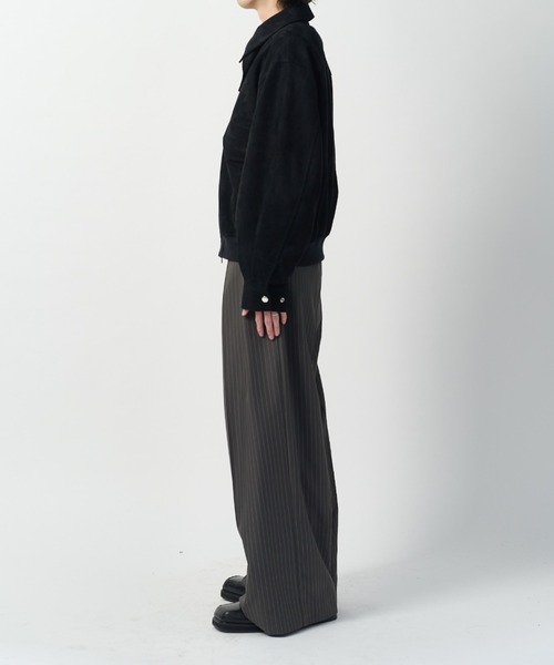 Lui's(ルイス)の「【Neucon】VINTAGE SUEDE A-2 ZIP BLOUSON / ヴィンテージスエードA2ジップブルゾン / ジャケット(ブルゾン・メンズ・ブラック/キャメル・1/2)」の13枚目の写真