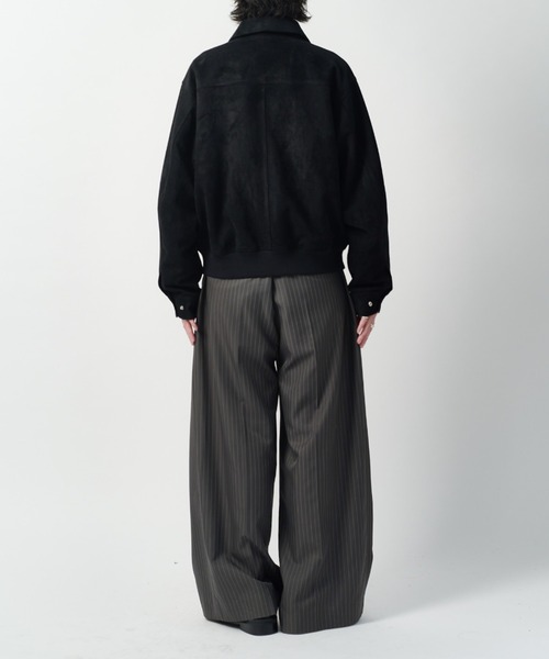Lui's(ルイス)の「【Neucon】VINTAGE SUEDE A-2 ZIP BLOUSON / ヴィンテージスエードA2ジップブルゾン / ジャケット(ブルゾン・メンズ・ブラック/キャメル・1/2)」の14枚目の写真