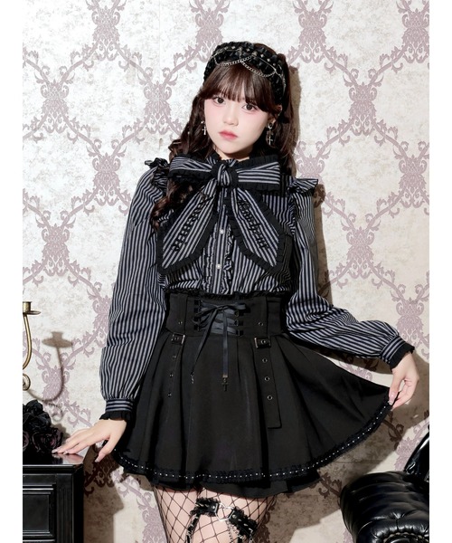 NOEMIE(ノエミー)の「ゴシックシフォンフリルボウタイブラウス(シャツ/ブラウス・レディース・オフホワイト/B/ブラック・M)」の3枚目の写真