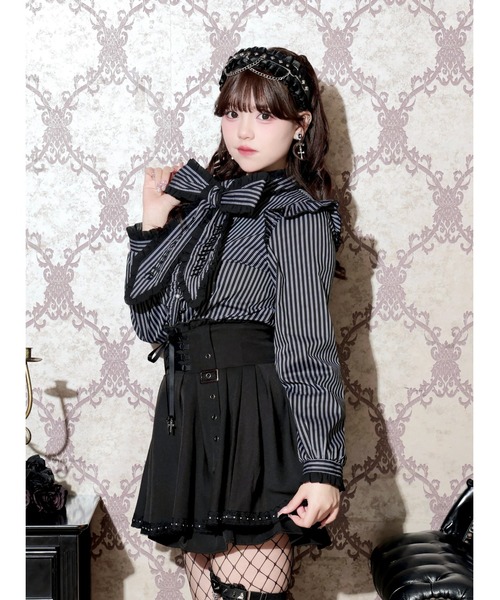 NOEMIE(ノエミー)の「ゴシックシフォンフリルボウタイブラウス(シャツ/ブラウス・レディース・オフホワイト/B/ブラック・M)」の8枚目の写真