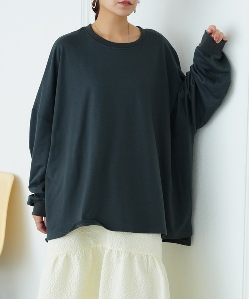 A HAPPY MARILYN(アハッピーマリリン)の「【選べる2丈×3サイズ】たっぷり スーパーライトスウェット 好みで選べる2丈(スウェット・レディース・マスタード/ブラック/グリーン/杢グレー/オフホワイト/レッド/コバルトブルー/ブラウン/ネイビー/ピンク系/チャコール・L2/L3/M1/M2/M3/L1)」の4枚目の写真
