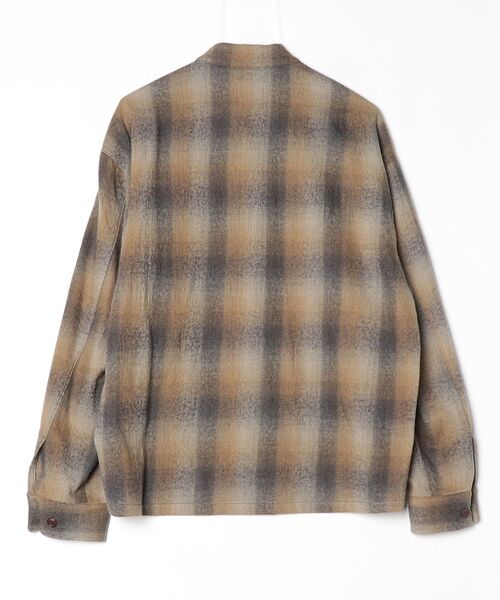 SEAGREEN(シーグリーン)の「SEAGREEN(シーグリーン) BOILED WOOL COTTON SHIRT ボイルドウールコットンシャツ(シャツ/ブラウス・メンズ・ブラウン/チャコールグレー・3/4/2)」の3枚目の写真