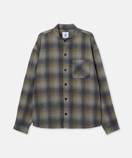 SEAGREEN(シーグリーン)の「SEAGREEN(シーグリーン) BOILED WOOL COTTON SHIRT ボイルドウールコットンシャツ(シャツ/ブラウス・メンズ・ブラウン/チャコールグレー・3/4/2)」の2枚目の写真