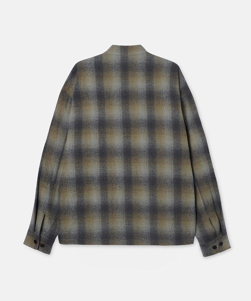 SEAGREEN(シーグリーン)の「SEAGREEN(シーグリーン) BOILED WOOL COTTON SHIRT ボイルドウールコットンシャツ(シャツ/ブラウス・メンズ・ブラウン/チャコールグレー・3/4/2)」の6枚目の写真