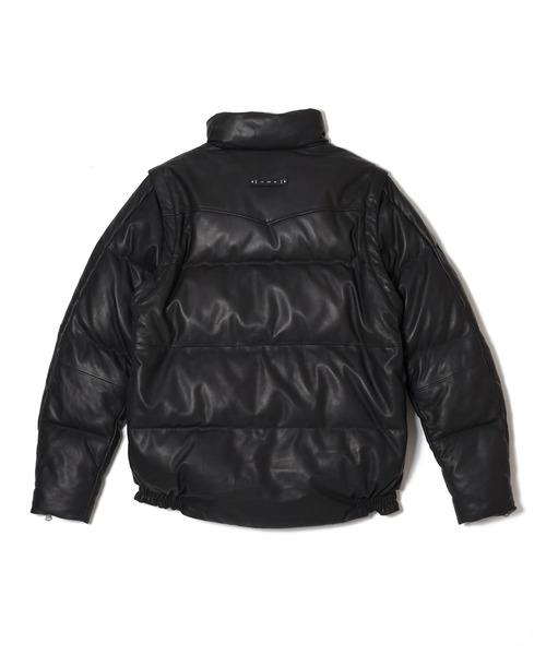 CRIMIE(クライミー)の「2WAY CONVERTIBLE CONCHO SHEEP LEATHER DOWN JACKET(ダウンジャケット/コート・メンズ・ブラック・XXL/XL/L/M/S)」の4枚目の写真
