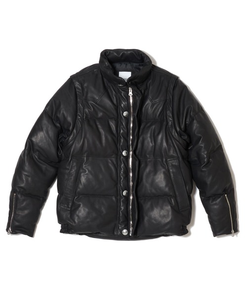 CRIMIE(クライミー)の「2WAY CONVERTIBLE CONCHO SHEEP LEATHER DOWN JACKET(ダウンジャケット/コート・メンズ・ブラック・XXL/XL/L/M/S)」の5枚目の写真