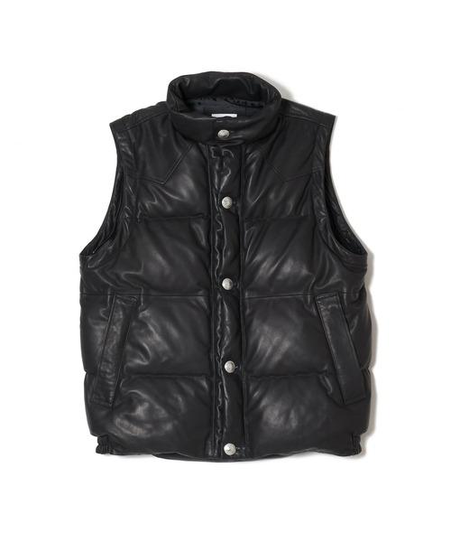 CRIMIE(クライミー)の「2WAY CONVERTIBLE CONCHO SHEEP LEATHER DOWN JACKET(ダウンジャケット/コート・メンズ・ブラック・XXL/XL/L/M/S)」の9枚目の写真