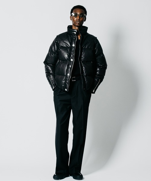 CRIMIE(クライミー)の「2WAY CONVERTIBLE CONCHO SHEEP LEATHER DOWN JACKET(ダウンジャケット/コート・メンズ・ブラック・XXL/XL/L/M/S)」の12枚目の写真
