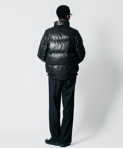CRIMIE(クライミー)の「2WAY CONVERTIBLE CONCHO SHEEP LEATHER DOWN JACKET(ダウンジャケット/コート・メンズ・ブラック・XXL/XL/L/M/S)」の14枚目の写真