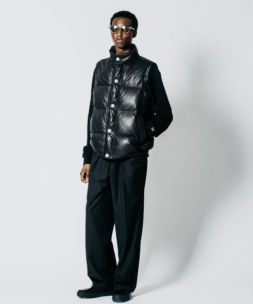 CRIMIE(クライミー)の「2WAY CONVERTIBLE CONCHO SHEEP LEATHER DOWN JACKET(ダウンジャケット/コート・メンズ・ブラック・XXL/XL/L/M/S)」の15枚目の写真