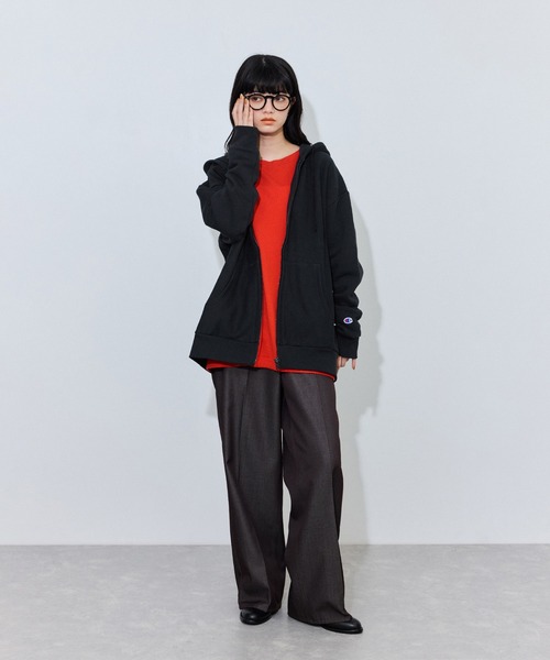 Champion(チャンピオン)の「【Champion for ADAM ET ROPE'】別注ZIP HOODIE(パーカー・レディース・ライトグレー/サックスブルー/ブラウン/ブラック・FREE)」の18枚目の写真