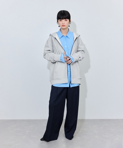 Champion(チャンピオン)の「【Champion for ADAM ET ROPE'】別注ZIP HOODIE(パーカー・レディース・ライトグレー/サックスブルー/ブラウン/ブラック・FREE)」の21枚目の写真