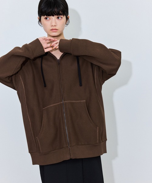 Champion(チャンピオン)の「【Champion for ADAM ET ROPE'】別注ZIP HOODIE(パーカー・レディース・ライトグレー/サックスブルー/ブラウン/ブラック・FREE)」の22枚目の写真