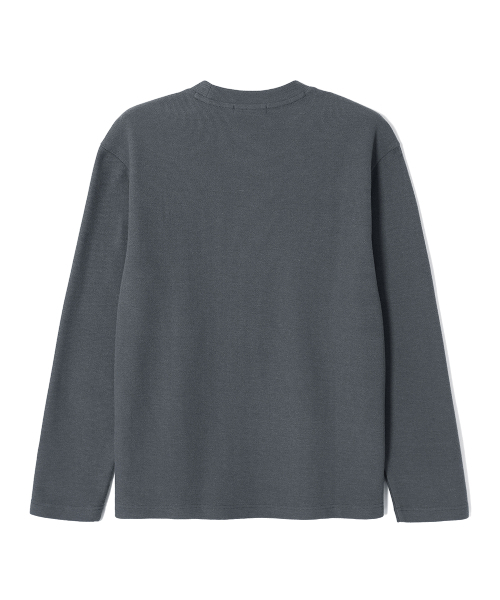 ADHOC(アドホック)の「メンズ 裏起毛変形編み ベーシック長袖Tシャツ (GREY) (HCALT15)(Tシャツ/カットソー・メンズ・その他・100/95/105)」の2枚目の写真