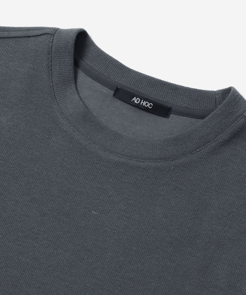ADHOC(アドホック)の「メンズ 裏起毛変形編み ベーシック長袖Tシャツ (GREY) (HCALT15)(Tシャツ/カットソー・メンズ・その他・100/95/105)」の3枚目の写真