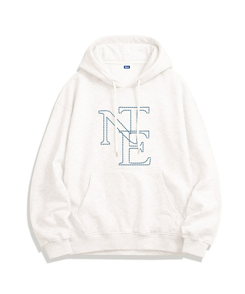 NTET(エンティーイーティー)の「NTE ステッチフーディ(5色)(パーカー・メンズ・ホワイト/ライトグレー/ブラック/ネイビー/グレー・SMALL/MEDIUM/LARGE/X-LARGE)」の2枚目の写真