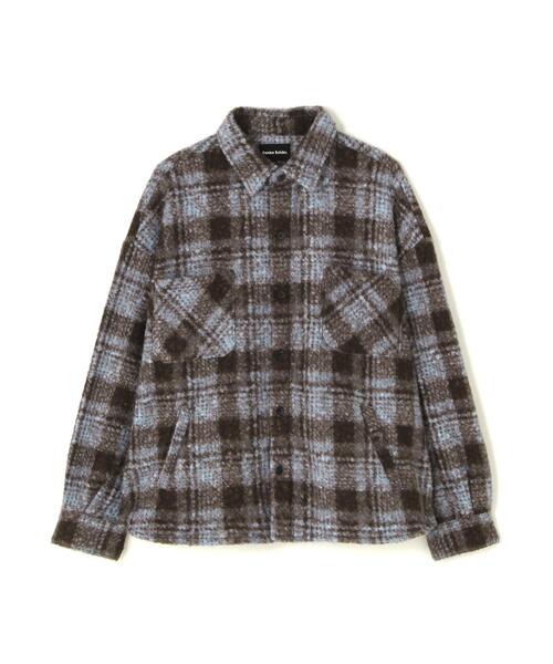 DANKE SCHON(ダンケシェーン)の「【WEB&DEPOT限定】DankeSchon/ダンケシェーン/BOUCLE SHIRTS(シャツ/ブラウス・メンズ・ブラック/ブラウン/パープル系・L/M)」の1枚目の写真