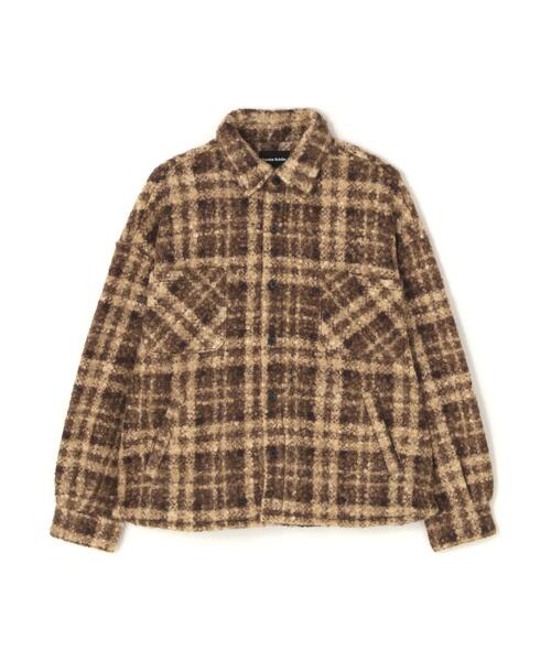 DANKE SCHON(ダンケシェーン)の「【WEB&DEPOT限定】DankeSchon/ダンケシェーン/BOUCLE SHIRTS(シャツ/ブラウス・メンズ・ブラック/ブラウン/パープル系・L/M)」の3枚目の写真