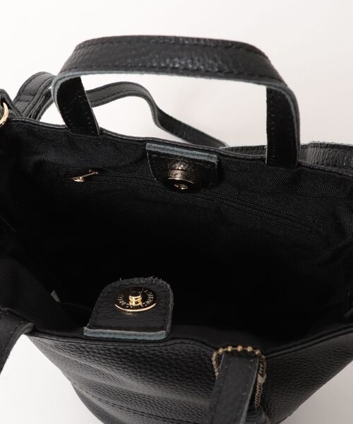 COOCO(クーコ)の「【MG】【cooco】シュリンクレザーバケツ型ミニ2WAYトートバッグ(トートバッグ・レディース・ブラック/ダークブラウン・FREE)」の4枚目の写真