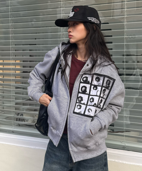 AMOU（アモウ）の「[起毛] AMヒッピー フードパーカー ジップアップ グレー（パーカー・メンズ・その他・2/1）」の9枚目の写真