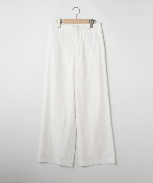 Tiara（ティアラ）の「リネン混ワイドパンツ（その他パンツ・レディース・キャメル/ホワイト/ブルー・3/2/4）」の2枚目の写真