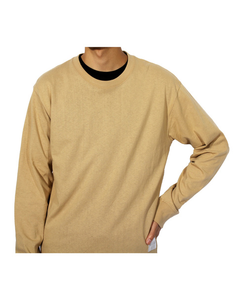 ８(eight)（エイト）の「ロング丈 長袖Ｔシャツ カットソー 半袖Tシャツ 付き アンサンブル （Tシャツ/カットソー・メンズ・ベージュ/ブラック/カーキ・LARGE/MEDIUM）」の6枚目の写真