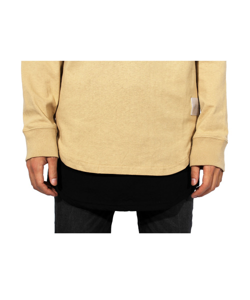 ８(eight)（エイト）の「ロング丈 長袖Ｔシャツ カットソー 半袖Tシャツ 付き アンサンブル （Tシャツ/カットソー・メンズ・ベージュ/ブラック/カーキ・LARGE/MEDIUM）」の10枚目の写真