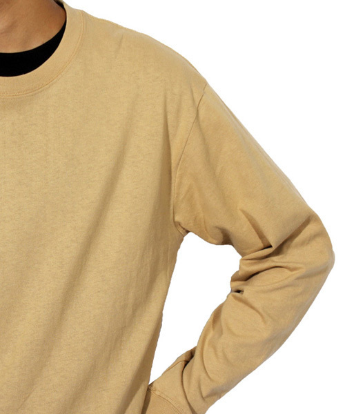 ８(eight)（エイト）の「ロング丈 長袖Ｔシャツ カットソー 半袖Tシャツ 付き アンサンブル （Tシャツ/カットソー・メンズ・ベージュ/ブラック/カーキ・LARGE/MEDIUM）」の20枚目の写真