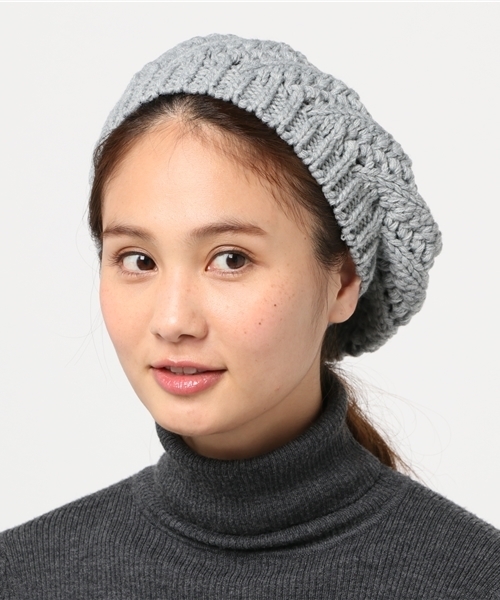 WEGO（ウィゴー）の「WEGO/クロシェニットベレー帽（ハンチング/ベレー帽・レディース・グレー/ブラック/ピンク・FREE）」の8枚目の写真